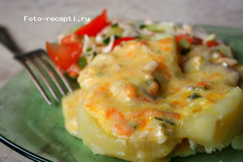 Подлива Неженка из куриного фарша с шампиньонами