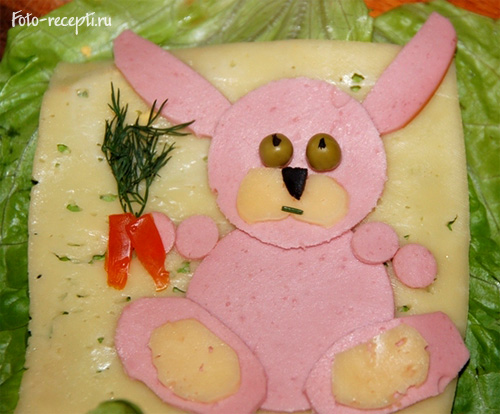 Заяц кролик Бутерброды для детского праздника и завтрака детей