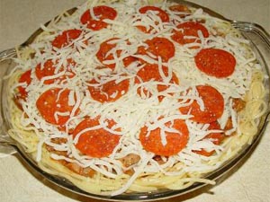 Пирог из спагетти пошаговый с фотографиями