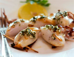 Пошаговый рецепт приготовления кальмаров, фашированных морепродуктами, креветками