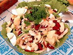 Рецепт салата из цветной капусты с шампиньонами и фасолью