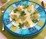 Рецепт приготовления яиц под зеленым соусом