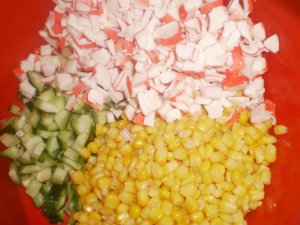 Рецепт приготовления салата с крабовыми палочками